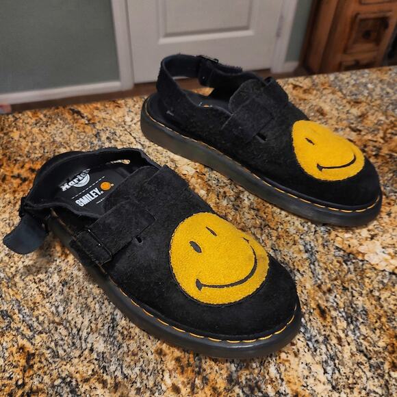 Dr. Martens Jorge Mules Smiley Face Black Mens Sandals Shoes US 12 main image 3